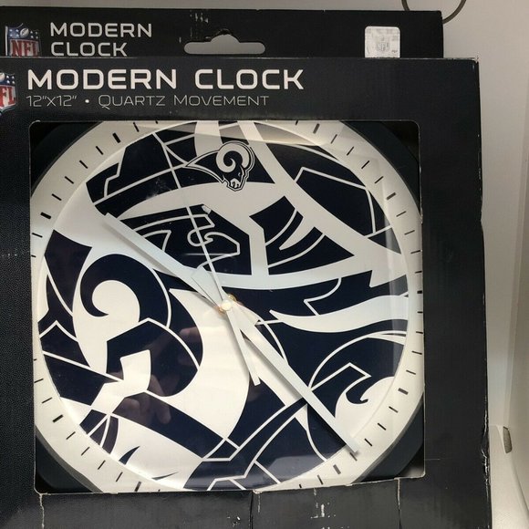 12” Inch NFL Rams FIT Modern Clock - Picture 2 of 3